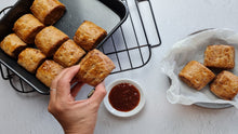 Load image into Gallery viewer, Freshly Baked Mini Beef Sausage Rolls (1 dozen)
